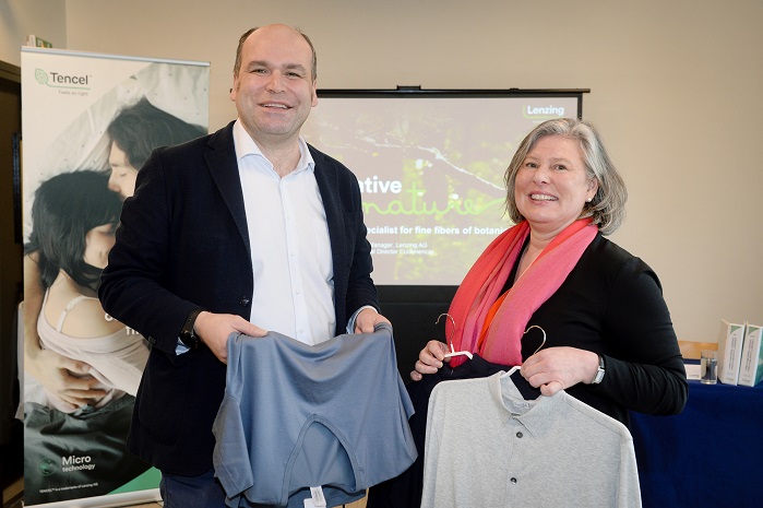 Andreas Dorner, Regional Commercial Director, Textiles, Europe & Americas, and Claudia Mommer, Product Manager, Business Management, Textile. © Lenzing AG